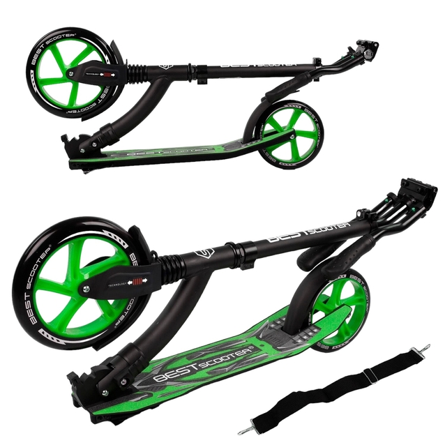 Самокат дитячий 2-х колісний, Best Scooter 52266 Ø23см, Ø20см, салатово-чорний фото westvelo.com