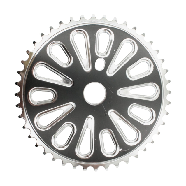 Зірка шатунів передня BMX-1 чорно-сіра, на 44Т фото westvelo.com