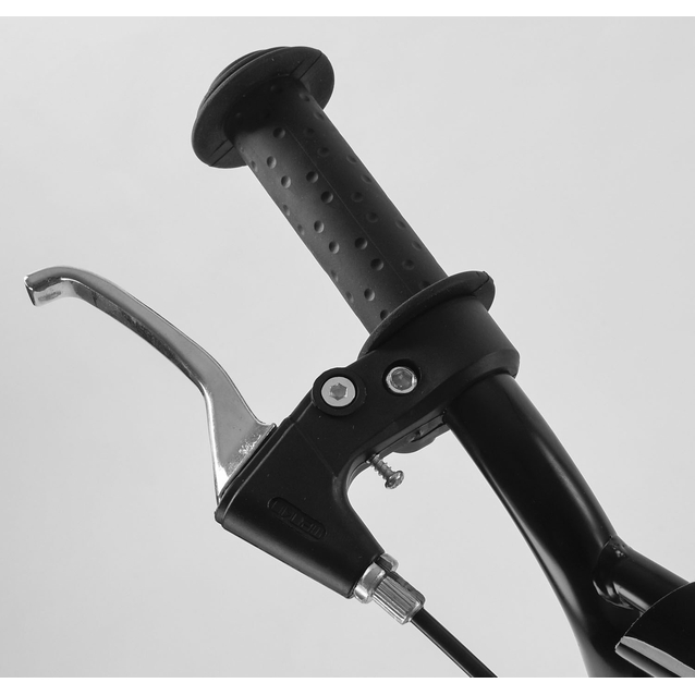 Самокат дитячий 2-х колісний, надувні колеса 12 Corso CR-T 5656 чорний, ручне переднє гальмо фото westvelo.com