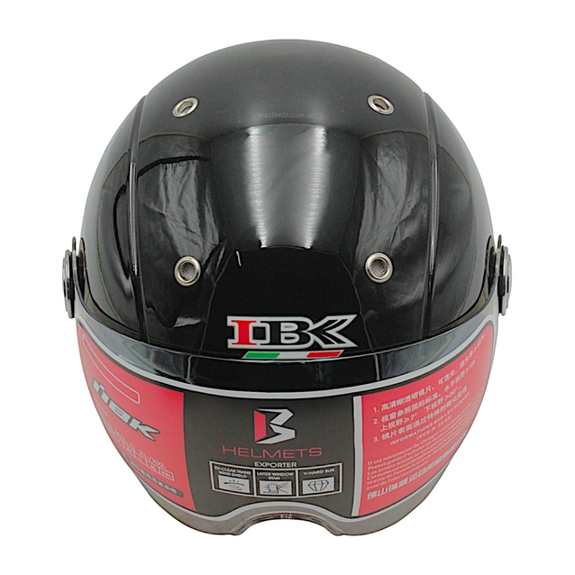 Мото шолом, відкритий (L) "IBK" 033 STAR, чорний фото westvelo.com