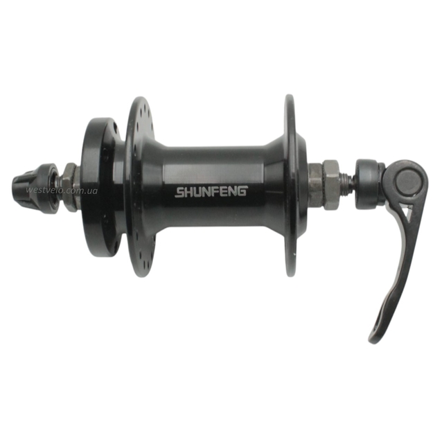 Втулка мтв передня, алюмінієва, диск гальма 6 болтів, з ексцентриком, SHUNFENG (14Gx36H) A210 фото westvelo.com