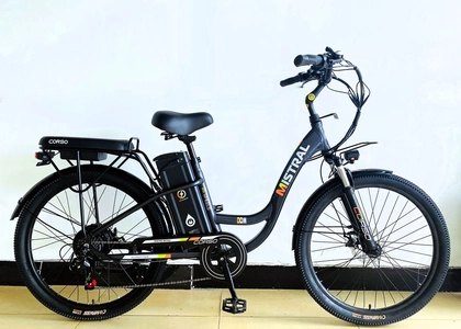 Електровелосипед 26 AL Corso «MISTRAL» MS-26116 алюміній, двигун 600W, акумулятор 48V20Ah, темно-сірий