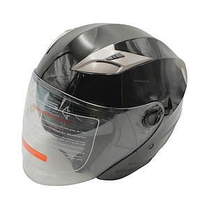 Мото шолом, відкритий (S) (55-56см) BLD-708 чорний глянець з відкидними окулярами