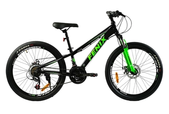 Велосипед 24 AL Corso «FENIX» FX-24650 алюміній 11", (к-т Saiguan) салатово-чорний