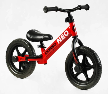 Велобіг 12 Corso, колеса - EVA (піна), сталева рама «NEO» EN-52360 червоний, підставка для ніг