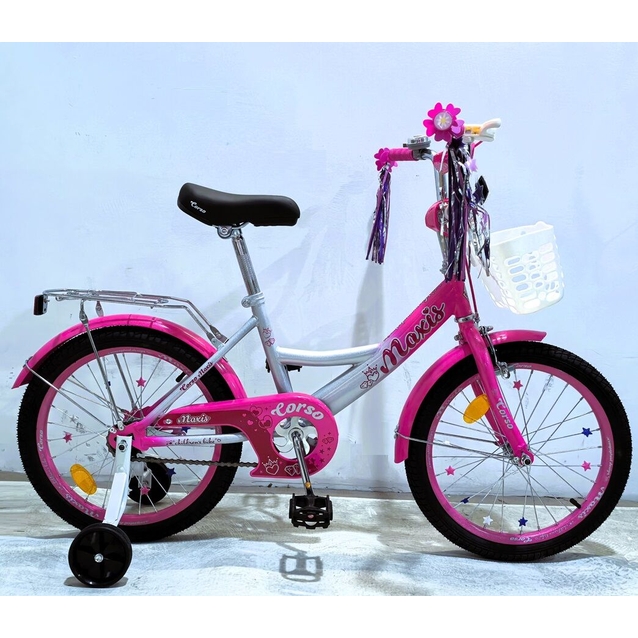 Дитячий велосипед 18 ST Corso «MAXIS» MX-73269 сіро-рожевий фото westvelo.com