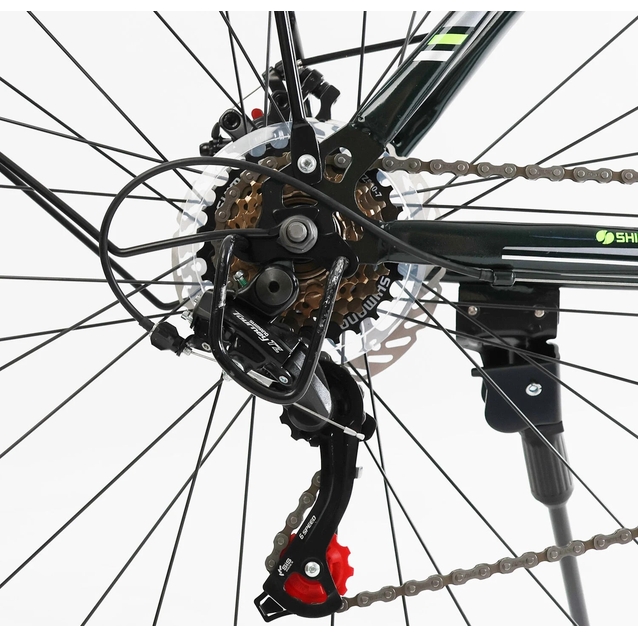 Велосипед 29 ST Corso «FISHER» FS-31182 сталь 19", (к-т SHIMANO) чорно-салатовий фото westvelo.com
