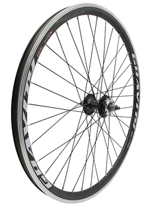 Колесо 26 перед, обід 2-ний чорний, втулка AL. SHUNFENG, диск 6 болтів, чорна спиця, пром-підшипник