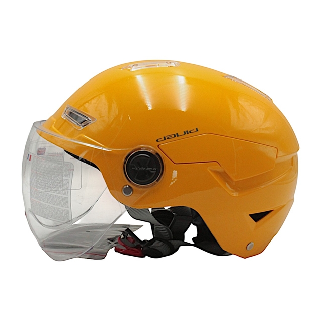 Мото шолом, відкритий (M-XL) "DAVID" D316, жовтий глянцевий (ABS) фото westvelo.com