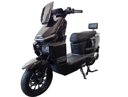 Електроскутер Corso «DEXTER» DX-700698, двигун 2000W, акумулятор  72V 35Ah графеновий, чорний, колеса 12" + 1 ящик. акум