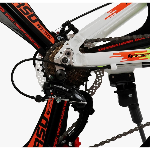 Велосипед 24 AL Corso «EVOLUTION» EV-24416 алюміній 11", (к-т SHIMANO) біло-помаранчевий фото westvelo.com