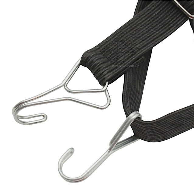 Стяжка з гачками 1,0 - 2,0 м. чорна, широка фото westvelo.com