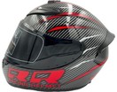 Мото шолом, закритий (M) OKE HELMETS DOT "218" сіро-червоний, глянцевий