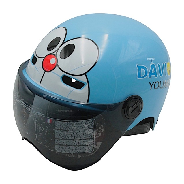 Мото шолом підлітковий, відкритий (M‑XL) "DAVID" 315A, синій глянцевий (ABS) фото westvelo.com