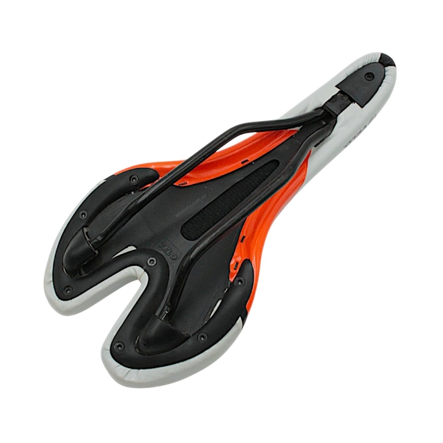 Сідло мтв VELO (VL-1488) (вузьке) (275х130мм) чорний із біло-помаранчевим контуром фото westvelo.com