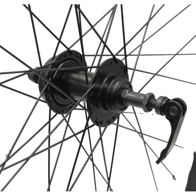 Колеса 28-29 перед+зад, обід 2-ний чорний, дисковий, втулка ST. на віночках, диск 6 болтів,ексцен+камери і покришки фото westvelo.com
