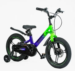 Дитячий велосипед 16 MG Corso «SKY» SK-16365, МАГНІЄВА рама, синьо-салатовий