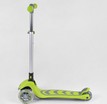 Самокат дитячий 3-х колісний, Best Scooter 46987 салатовий, колеса PU Ø120mm/80mm зі світлом, складне алюмінієве кермо фото westvelo.com