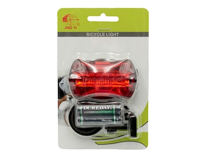 Мигалка на батарейках зад. JING YI, JY-004Т (5 LED) + батарейки