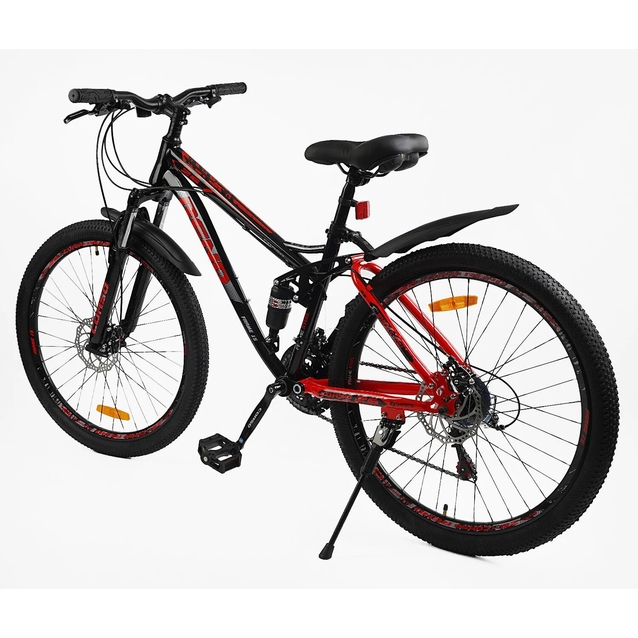 Велосипед 26 ST Corso «REND» RD-19087 сталь 15", (к-т SHIMANO) чорно-червоний фото westvelo.com