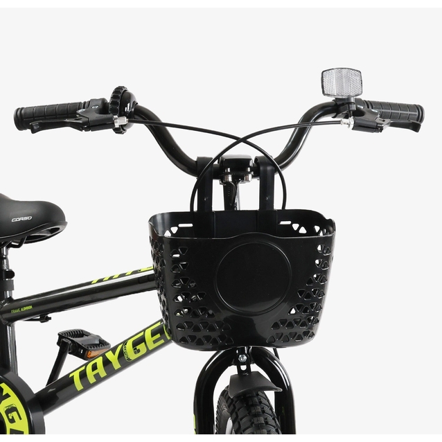 Дитячий велосипед 18 AL Corso «TAYGER» TG-36130 алюмінієва рама, дискові гальма, чорно-жовтий фото westvelo.com