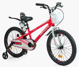 Дитячий велосипед 20 AL Corso «TAYGER» TG-41479 АЛЮМІНІЄВА рама неоново-рожево-білий, ручне гальмо, дод. колеса, дзвоник, бутилочка