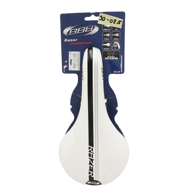 Сідло мтв BBB BSD-63W Razer mircrofiber CrMo (270х140мм) білий (із дефектом, жовта пляма) фото westvelo.com