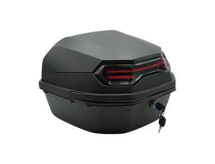 Кофр (багажник) для мотоцикла задній ROBIK 48 (400х400х280) 26L чорний матовий з катафотом