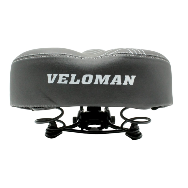 Сідло на пружинах, S007, широке, металева основа, чорне фото westvelo.com