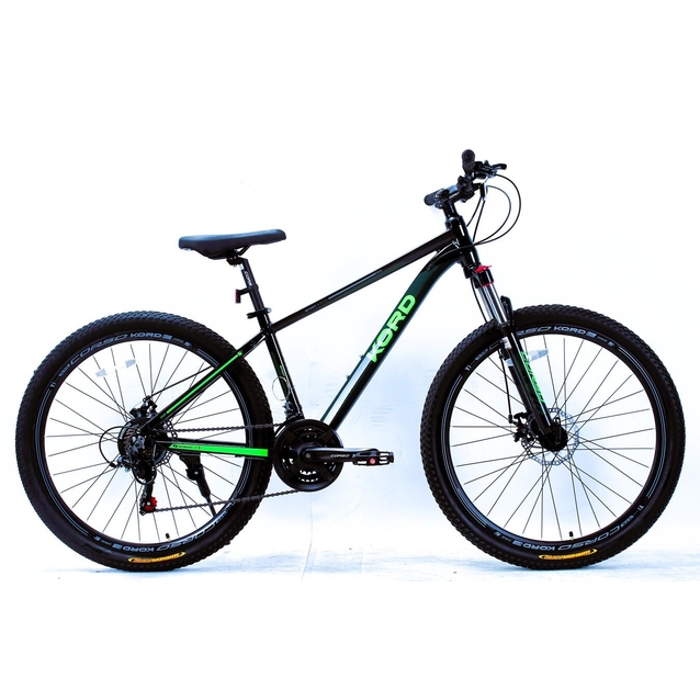 Велосипед 27.5 AL Corso «KORD» KD-27510 алюміній 15,5", (к-т SHIMANO) чорно-зелений фото westvelo.com