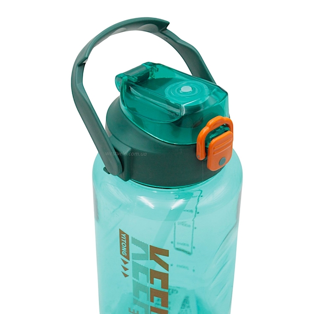 Фляга 1600 ml харч.пластик, KEEPTO EXERCISE, (для тренувань) з трубкою, бірюзова фото westvelo.com