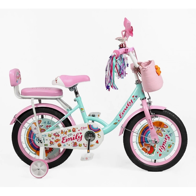 Дитячий велосипед 16 ST Corso «EMILY» ML-43369 бірюзово-рожевий фото westvelo.com