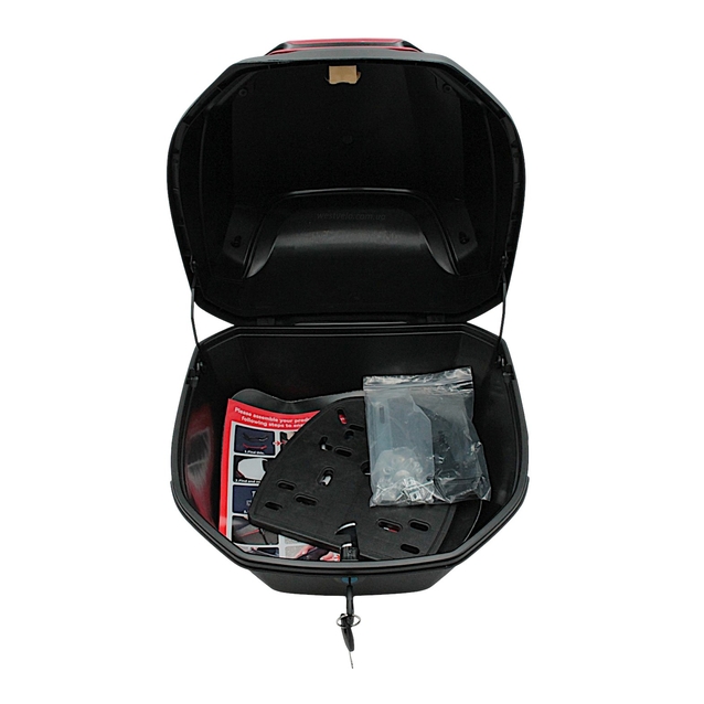 Кофр (багажник) для мотоцикла задній ROBIK 48 (400х400х280) 45L червоний з катафотом фото westvelo.com