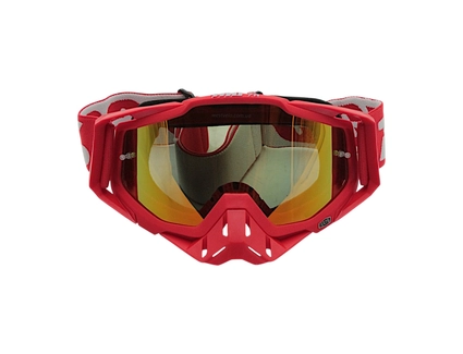 Мото окуляри Кросс-ендуро 100% 260-20, червоні, дзеркальний візор (class B)