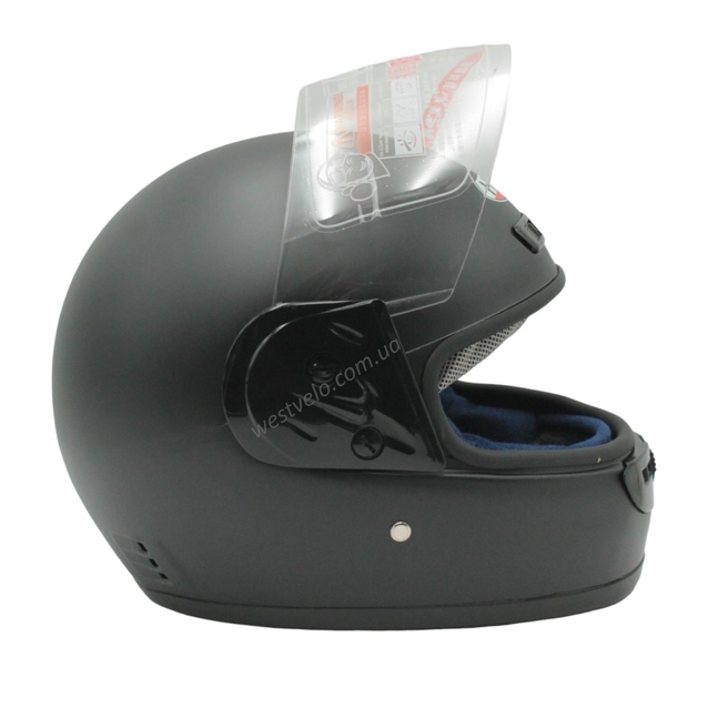 Мото шолом, закритий HTK-221,інтеграл, чорний матовий, з коміром фото westvelo.com