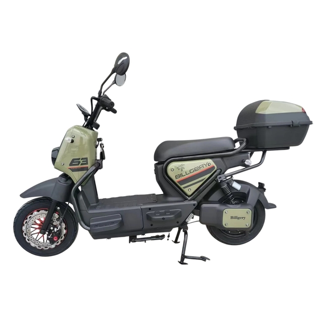 Електроскутер Corso «BILLGERY-63» B-84242, двигун 1000W, акумулятор 72V/20Ah, оливковий + 1 ящик. акум, колеса 10" фото westvelo.com