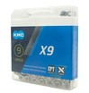 Ланцюг спорт 9 передач KMC X9 нікель, ЕРТ (1/2Х11/128Х116L) пластик + замок фото westvelo.com