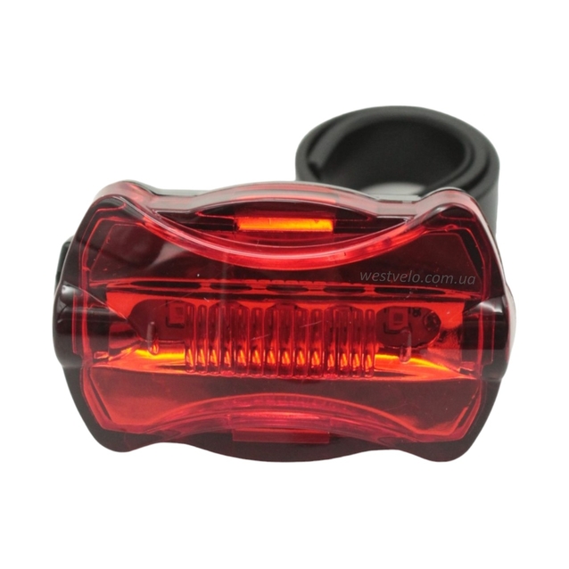 Мигалка на батарейках зад. JING YI, JY-004Т (5 LED) + батарейки фото westvelo.com