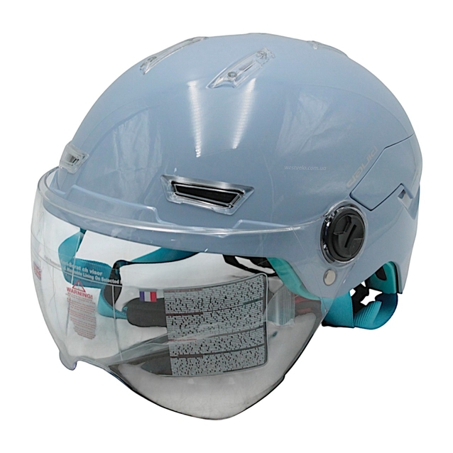 Мото шолом, відкритий (M-S) "DAVID" D316, синій глянцевий (ABS) фото westvelo.com