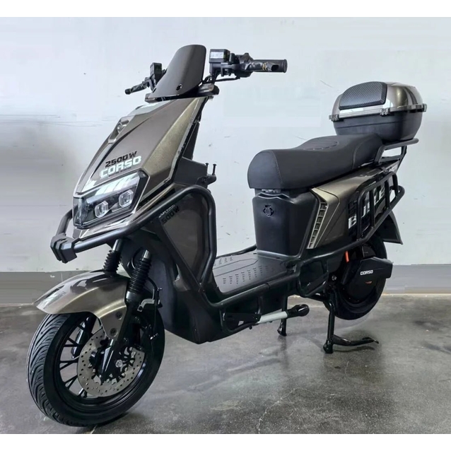 Електроскутер Corso «BULLET» BT-962184, двигун 2500W, акумулятор 72V/40Ah літій-залізо-фосфатний, графітово-коричневий, колеса 12" фото westvelo.com