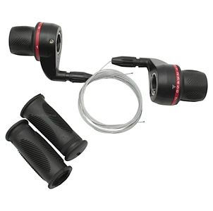 Грипшифт 3+7 шв. пластик, чорно-червоний китай