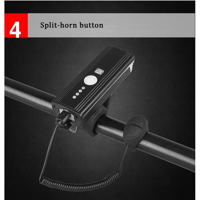 Фара usb + сигнал StVZo HJ-062 з датчиком світла, AL корпус 300 LM . Type C фото westvelo.com