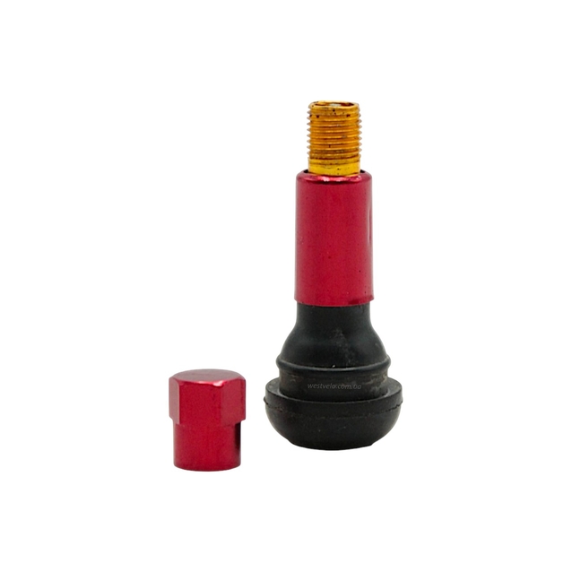 Ніпель дисковий прямий, одноразовий, червоний (TR-414) фото westvelo.com