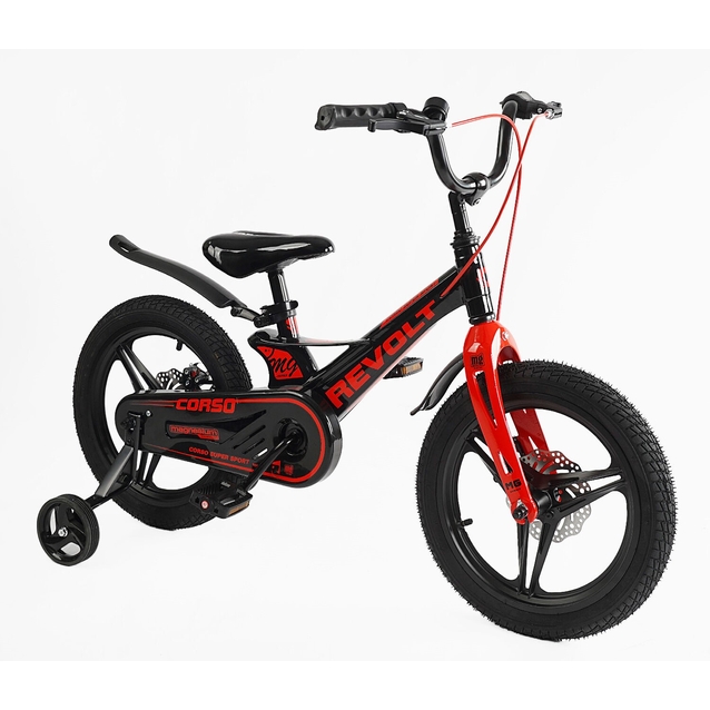Дитячий велосипед 16 MG Corso «REVOLT» MG-16510, магнієва рама, чорно-червоний фото westvelo.com
