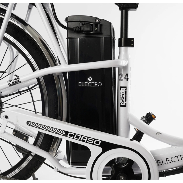Електровелосипед 24 ST Corso «ROCCO» RC-40716 сталь, двигун  500W, акумулятор 48V20Ah літієвий, білий фото westvelo.com