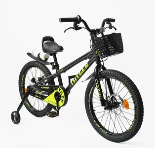 Дитячий велосипед 20 AL Corso «TAYGER»  TG-20831 алюмінієва рама, дискові гальма, чорно-жовтий