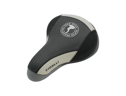 Сідло дитяче CNL-9217 (225х150мм) чорне з сіро-білими вставками