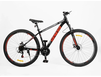 Велосипед 29 ST Corso «GENESIS»  GN-29057 сталь 17", (к-т SunRun) чорно-помаранчевий