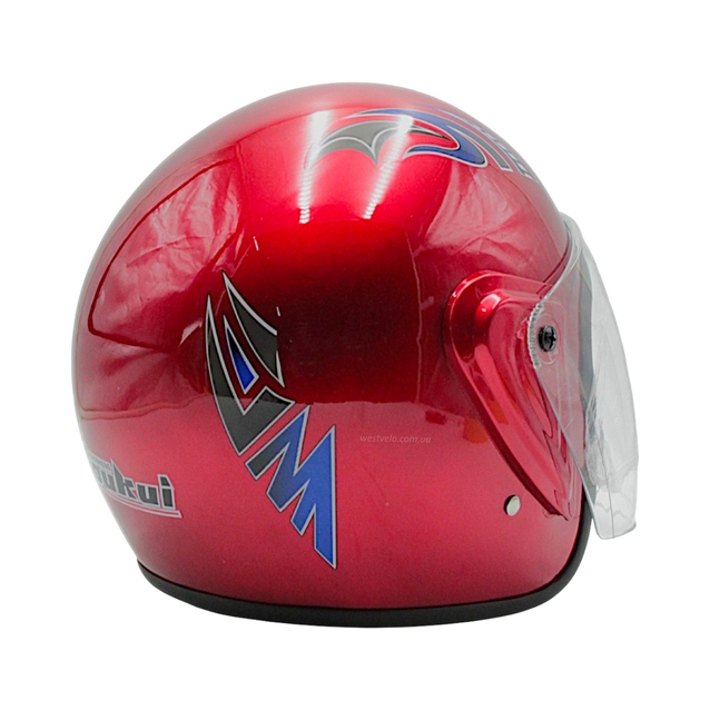 Мото шолом, відкритий "TOUKUI " 888, червоний глянцевий фото westvelo.com