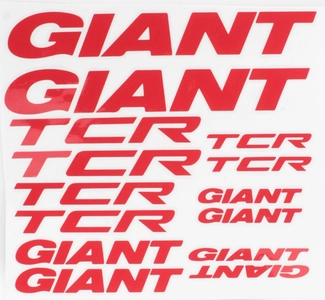 Наклейки GIANT TCR білий фон, червоні